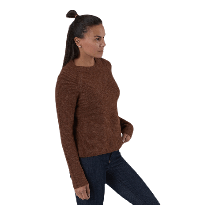 Ellen Ls O-Neck Knit Brown