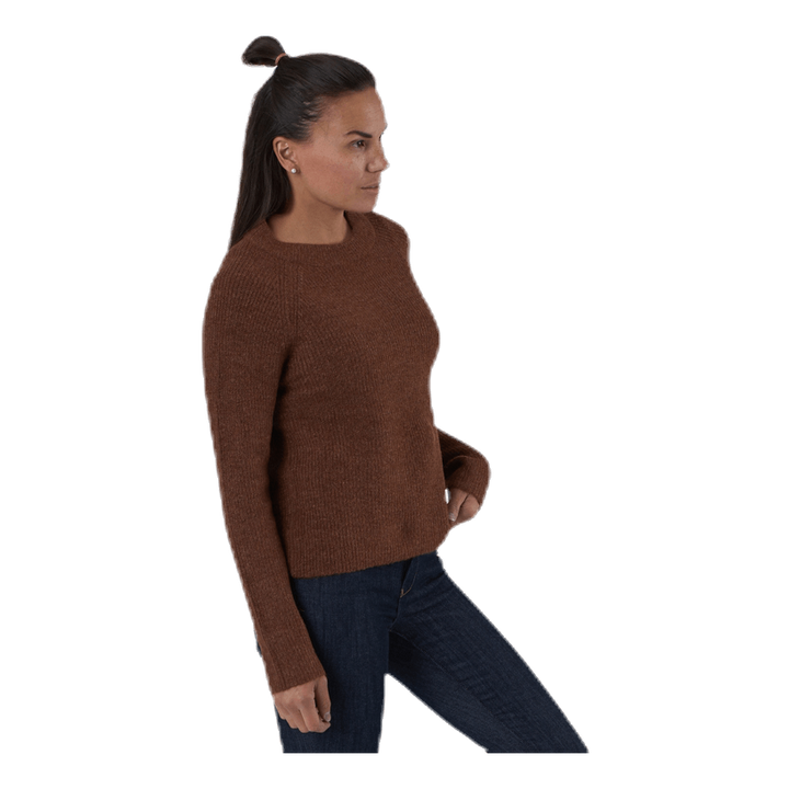 Ellen Ls O-Neck Knit Brown