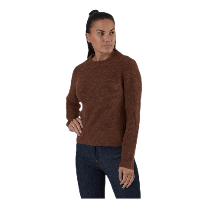 Ellen Ls O-Neck Knit Brown