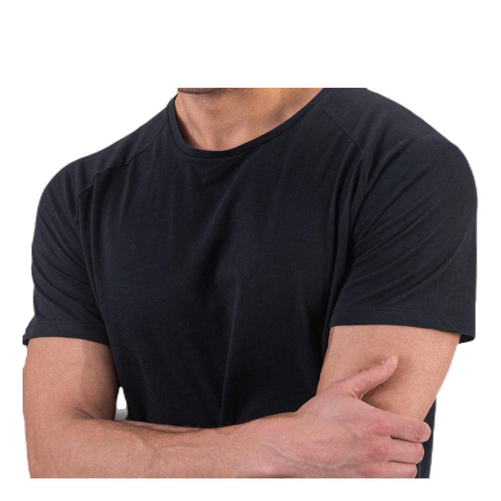 Curved Tee Ss O-Neck Black