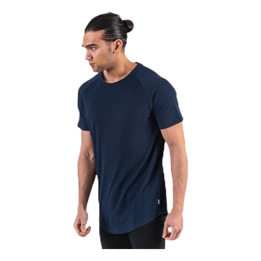 Curved Tee Ss O-Neck Blue