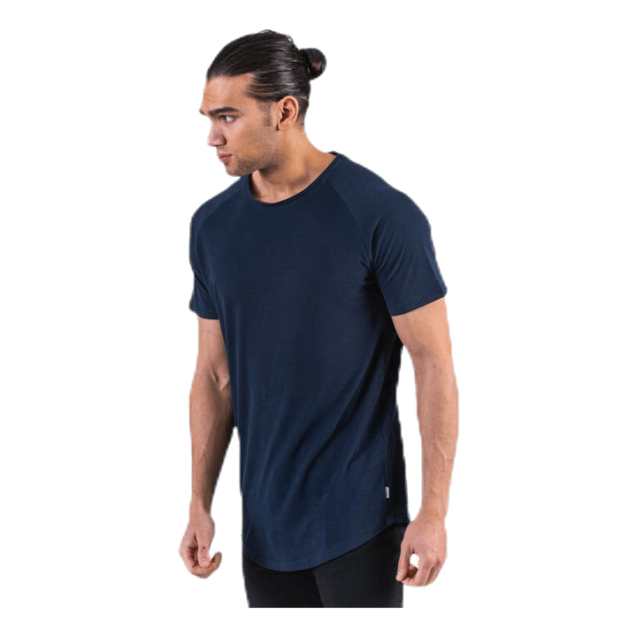 Curved Tee Ss O-Neck Blue