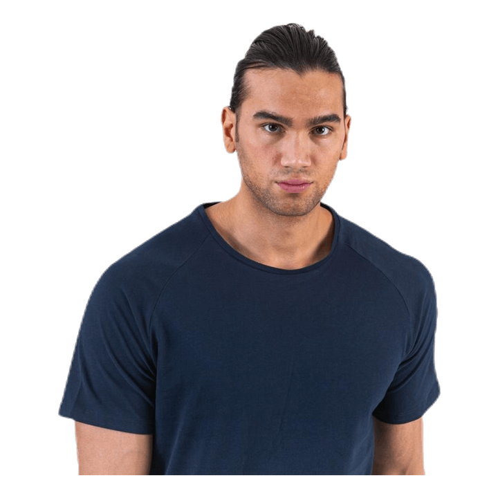 Curved Tee Ss O-Neck Blue