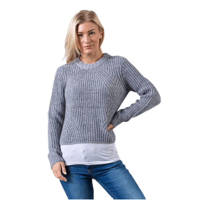 Fiona L/S Pullover Knt Grey