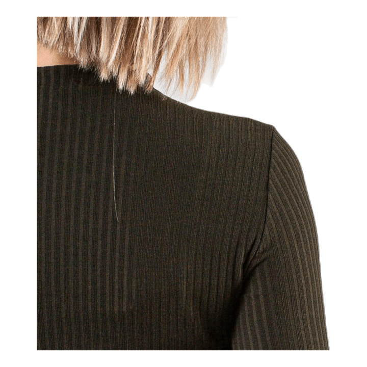 Emma L/S High Neck Top Jrs Green