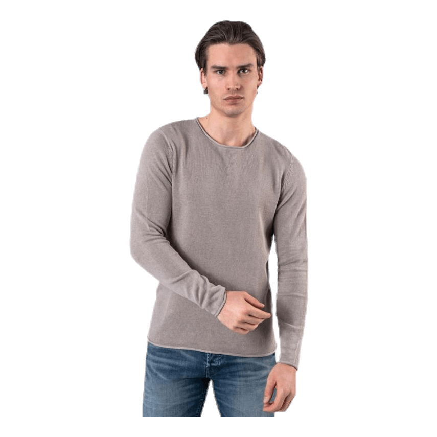 Linen Knit Crew Neck Grey