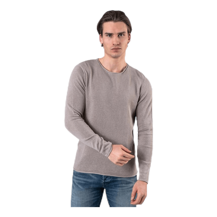 Linen Knit Crew Neck Grey