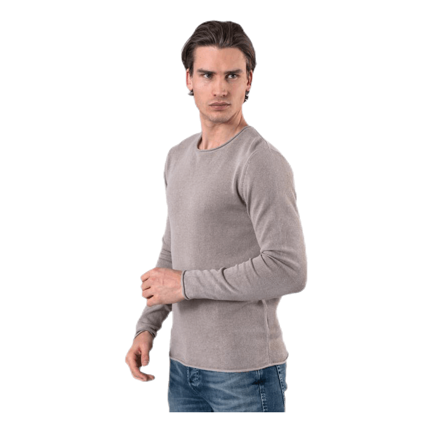 Linen Knit Crew Neck Grey