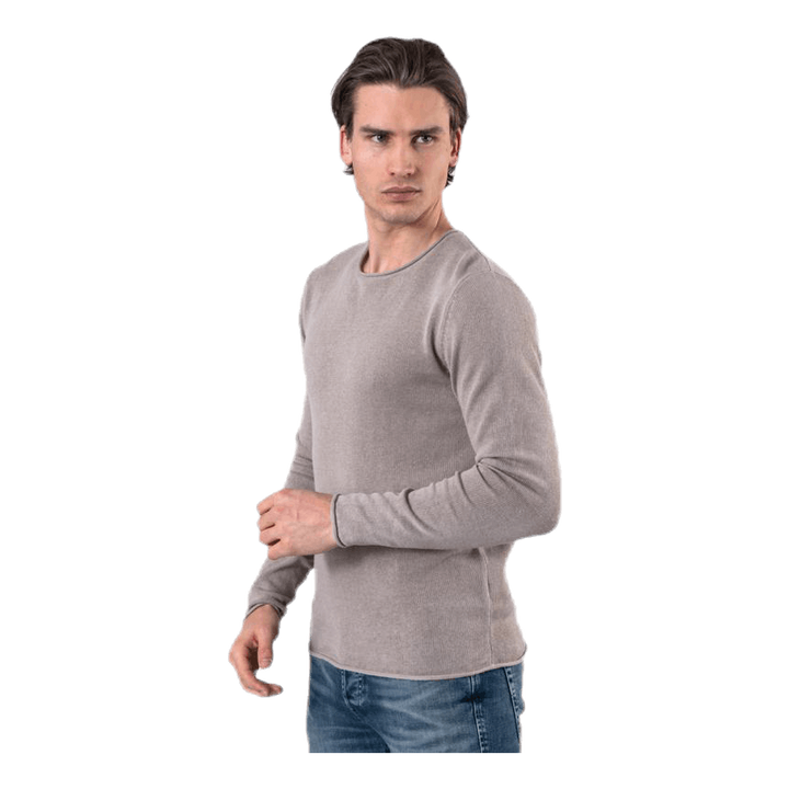 Linen Knit Crew Neck Grey