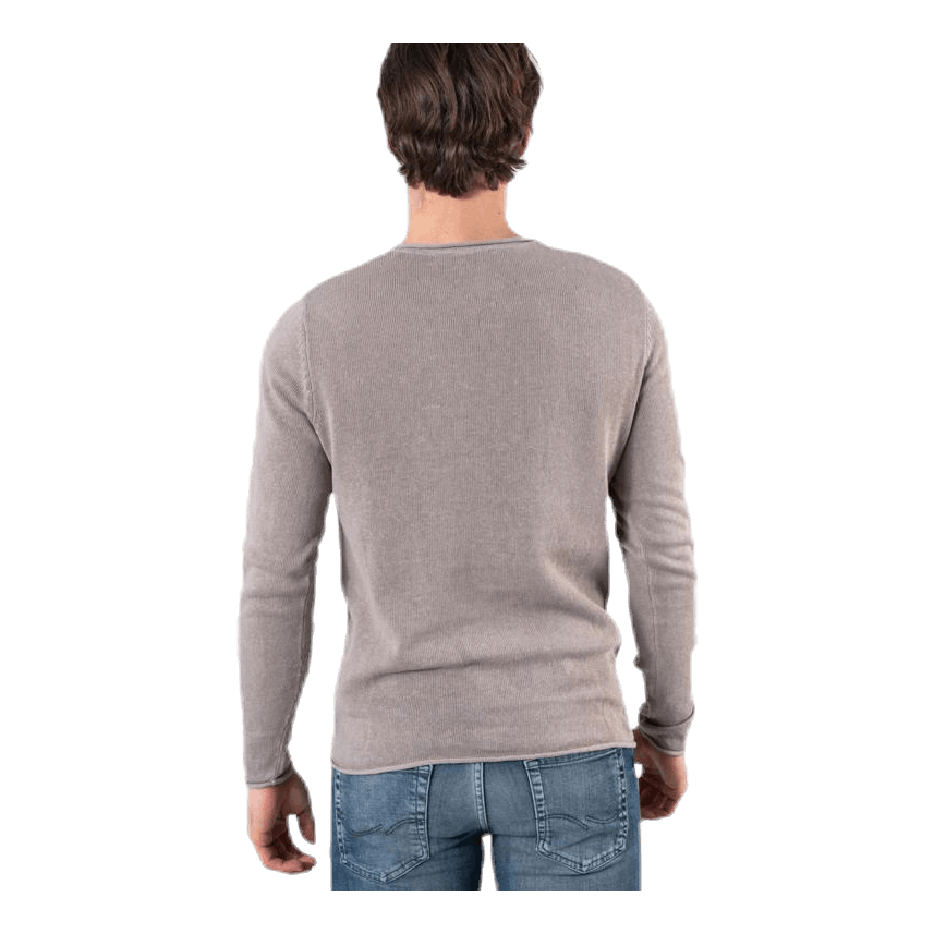 Linen Knit Crew Neck Grey
