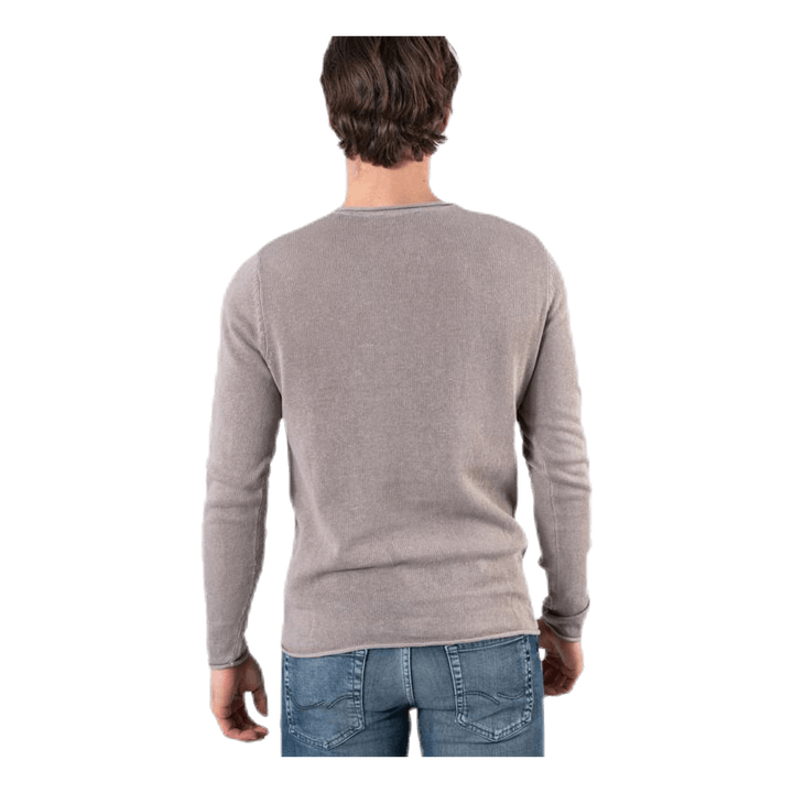 Linen Knit Crew Neck Grey