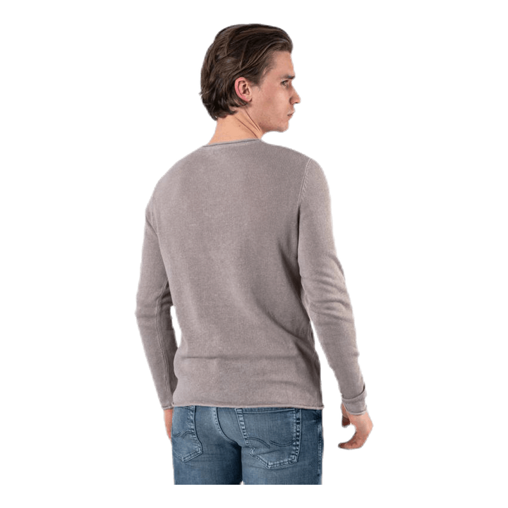 Linen Knit Crew Neck Grey