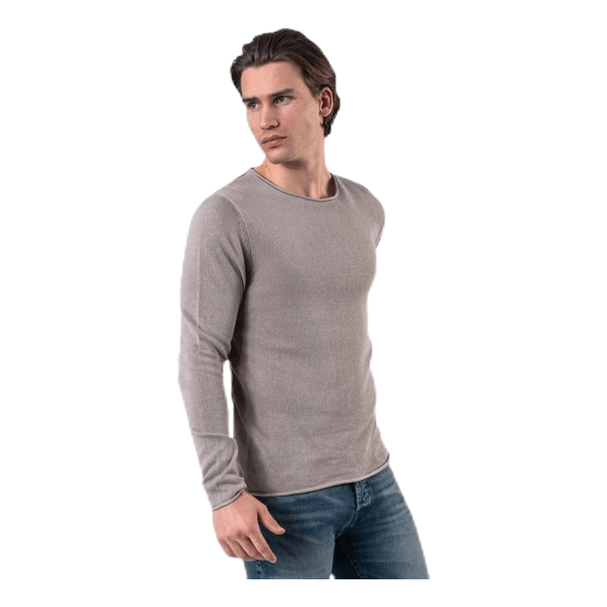 Linen Knit Crew Neck Grey