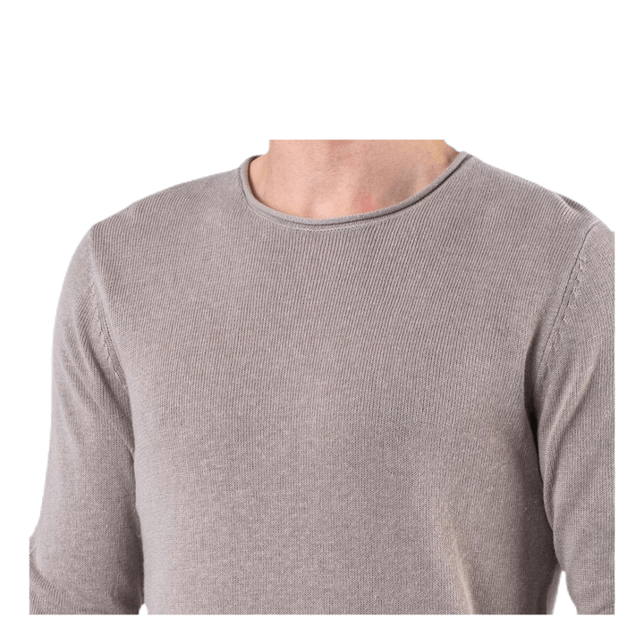 Linen Knit Crew Neck Grey
