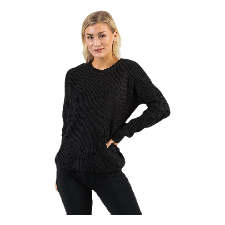 Karie Ls O-Neck Knit Black