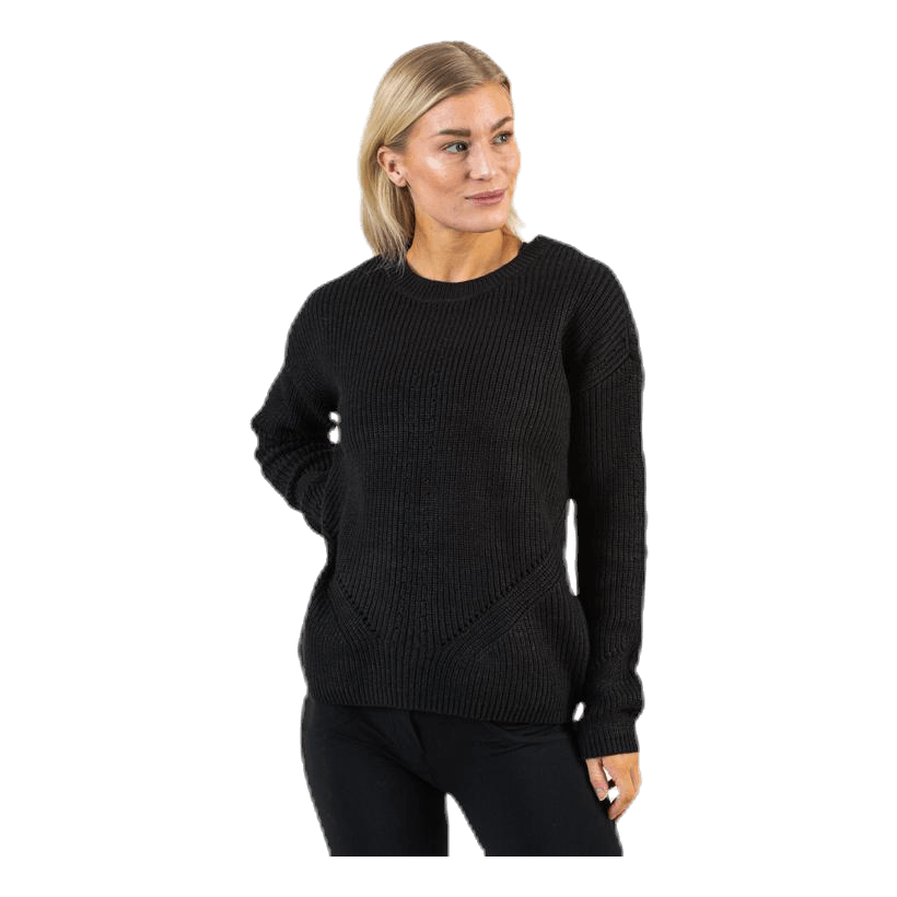 Karie Ls O-Neck Knit Black