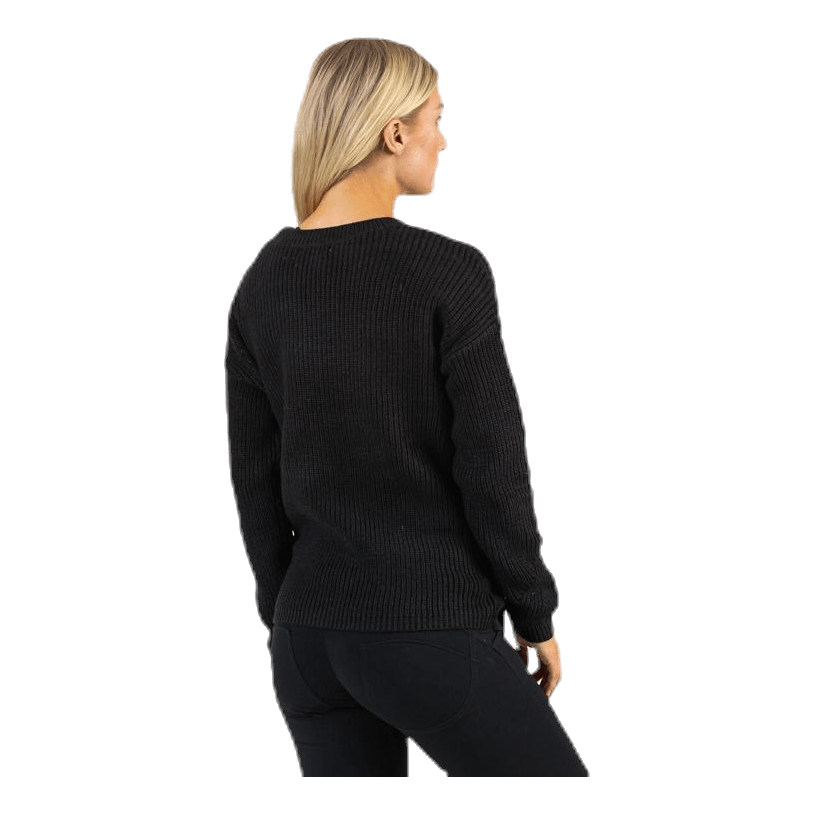 Karie Ls O-Neck Knit Black