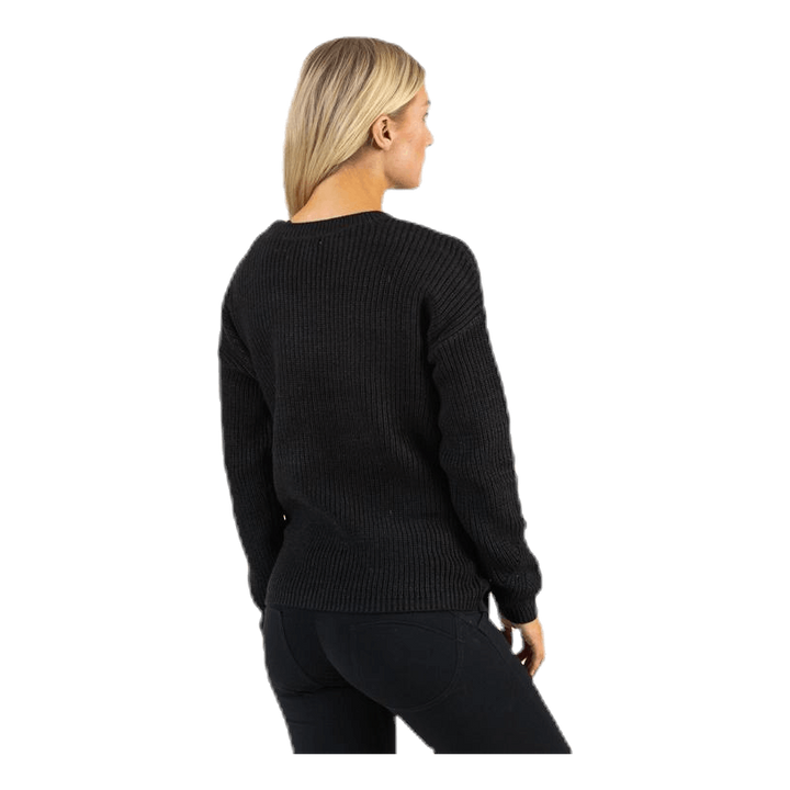 Karie Ls O-Neck Knit Black