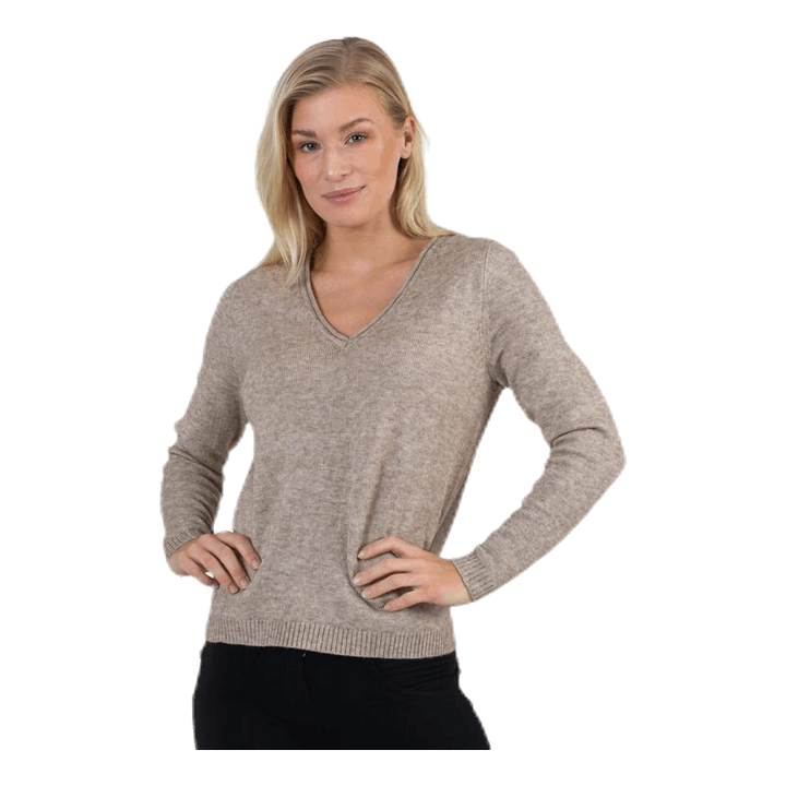 Lesly New V-Neck Pullover Knt Beige