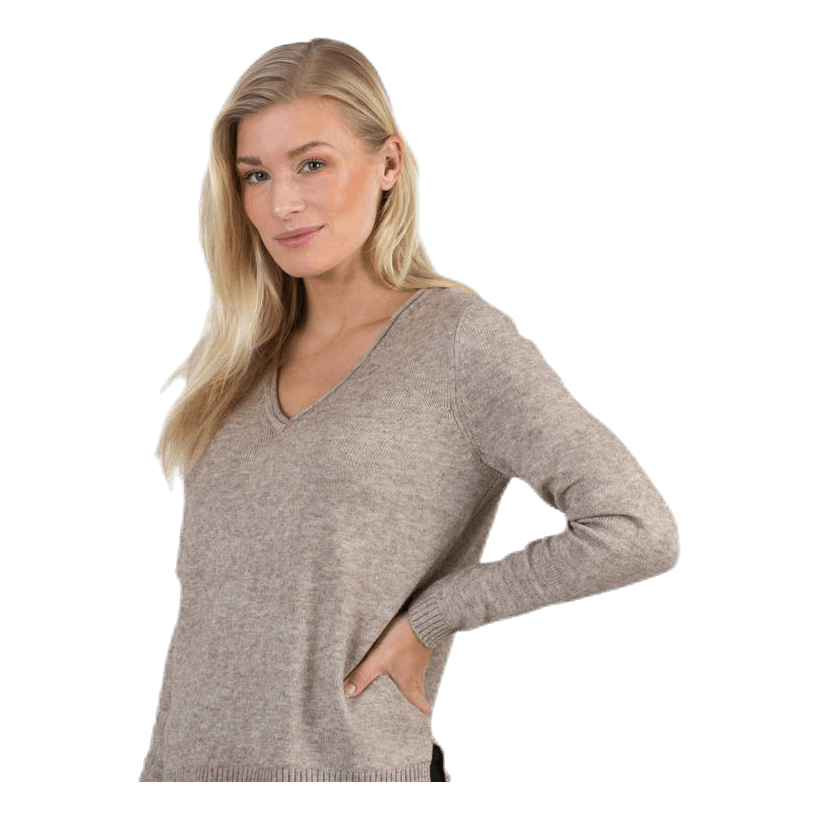 Lesly New V-Neck Pullover Knt Beige