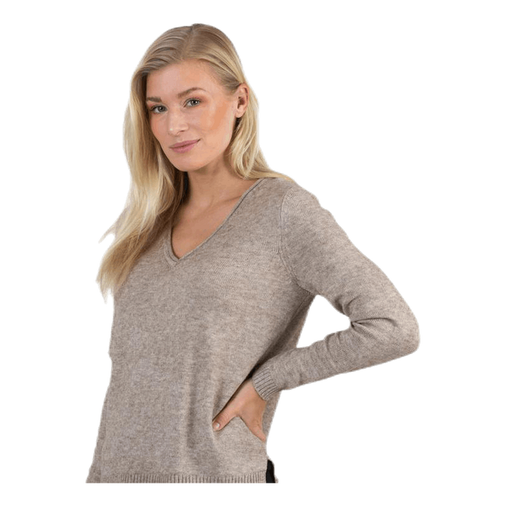 Lesly New V-Neck Pullover Knt Beige