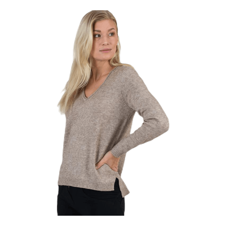 Lesly New V-Neck Pullover Knt Beige