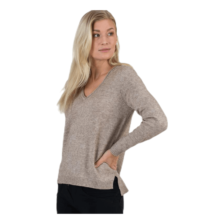 Lesly New V-Neck Pullover Knt Beige