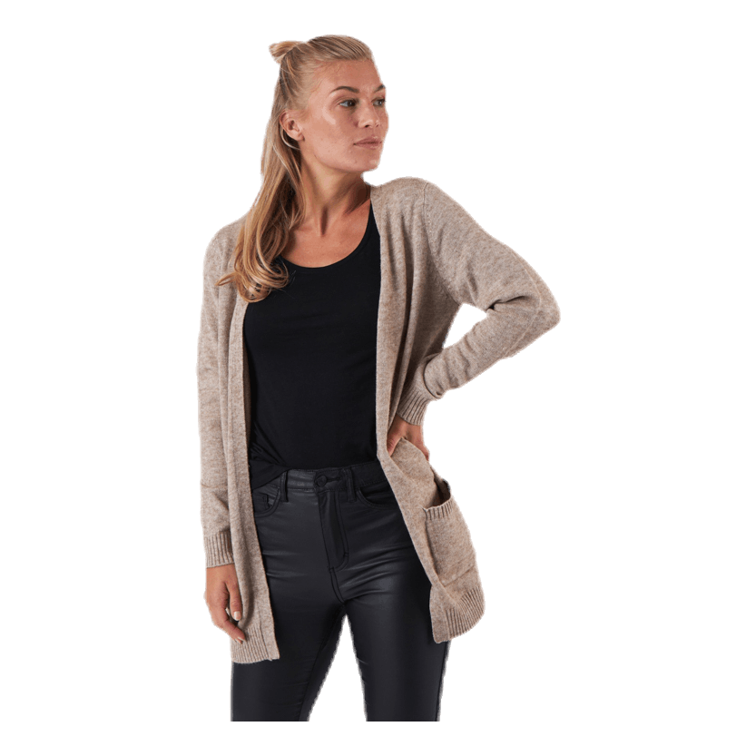 Lesly L/S Open Cardigan Knt Beige