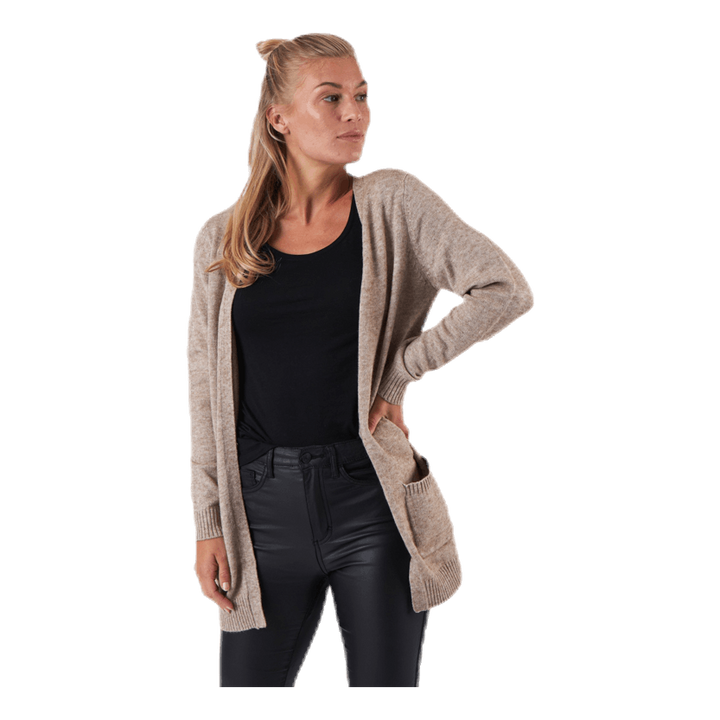 Lesly L/S Open Cardigan Knt Beige