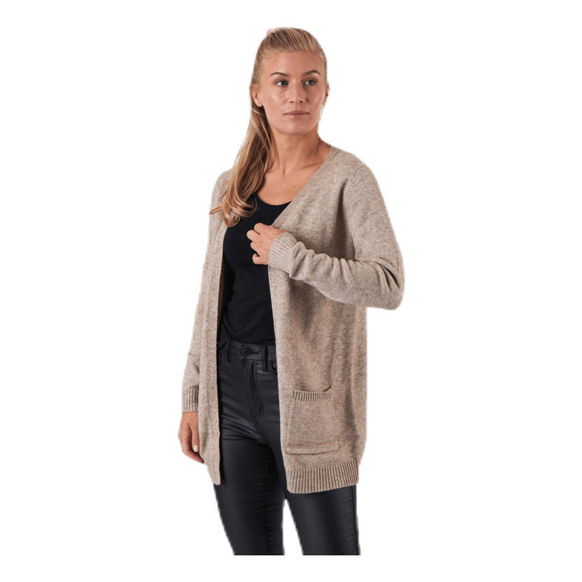 Lesly L/S Open Cardigan Knt Beige