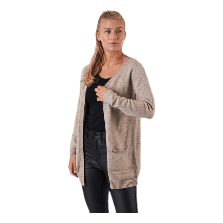 Lesly L/S Open Cardigan Knt Beige