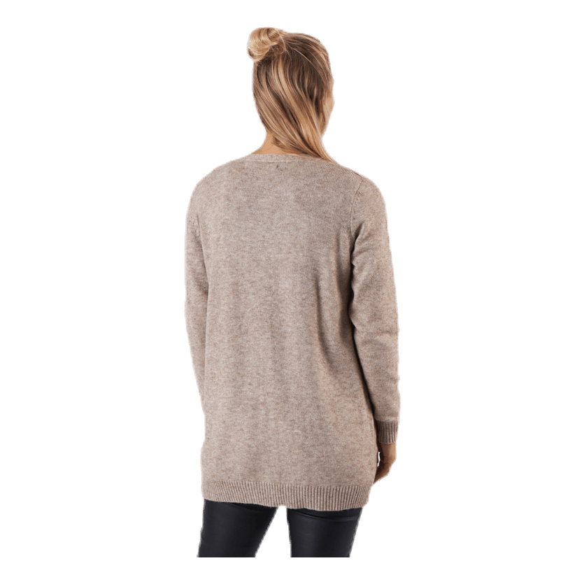 Lesly L/S Open Cardigan Knt Beige