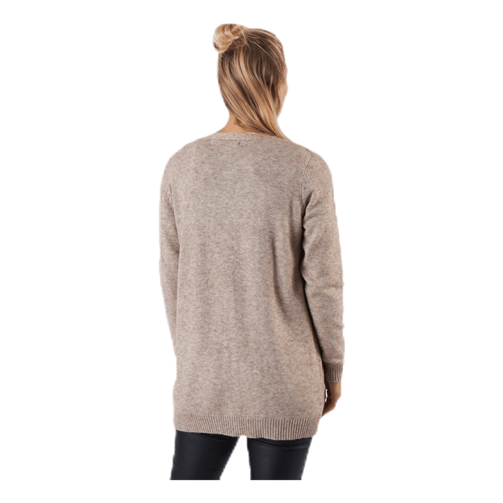 Lesly L/S Open Cardigan Knt Beige
