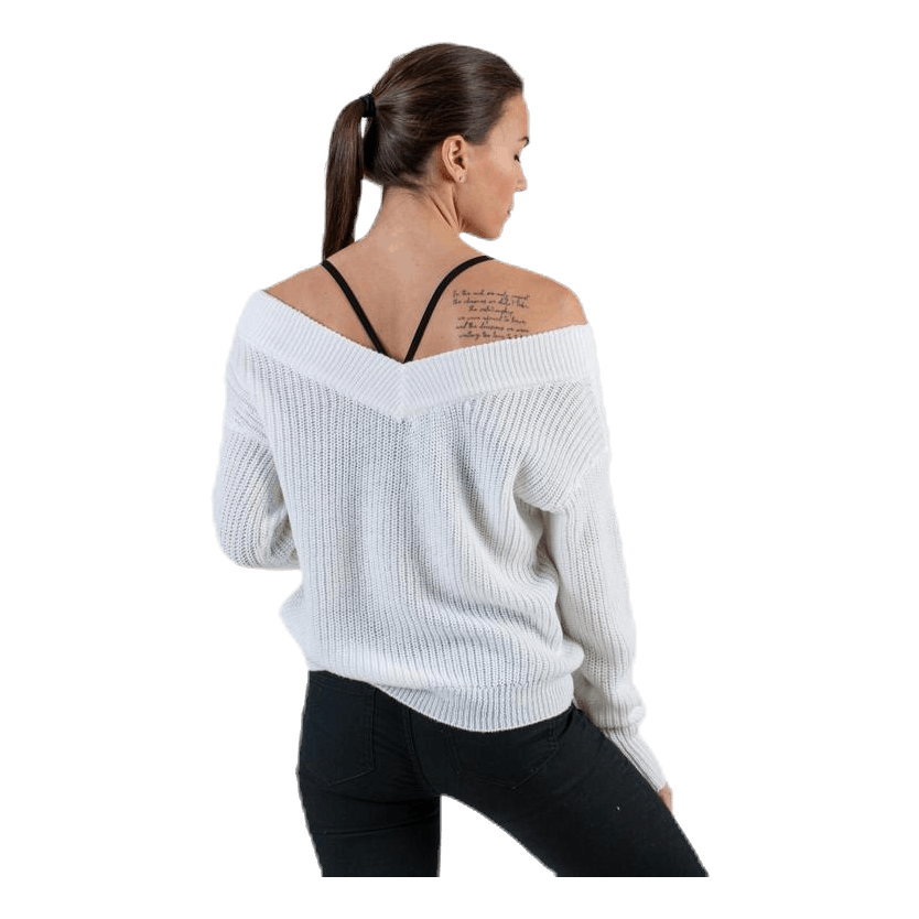 Melton Life L/S Pullover Knt White