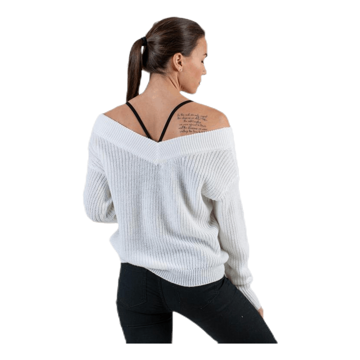 Melton Life L/S Pullover Knt White