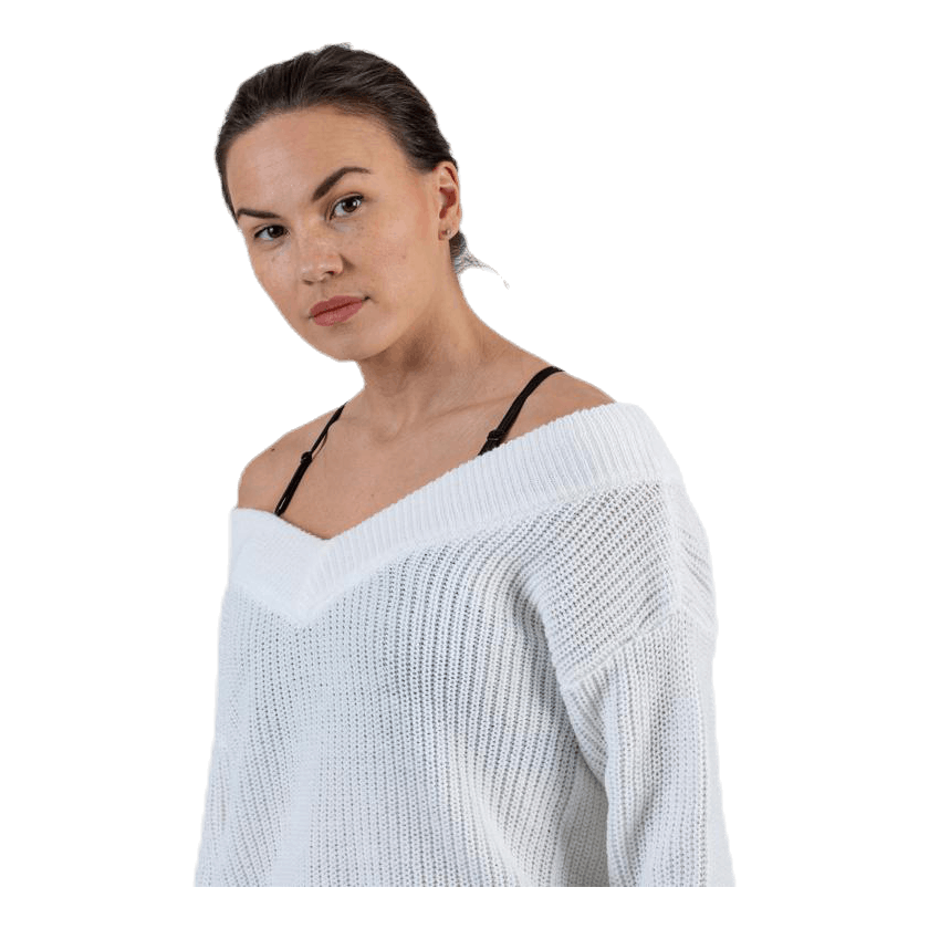 Melton Life L/S Pullover Knt White