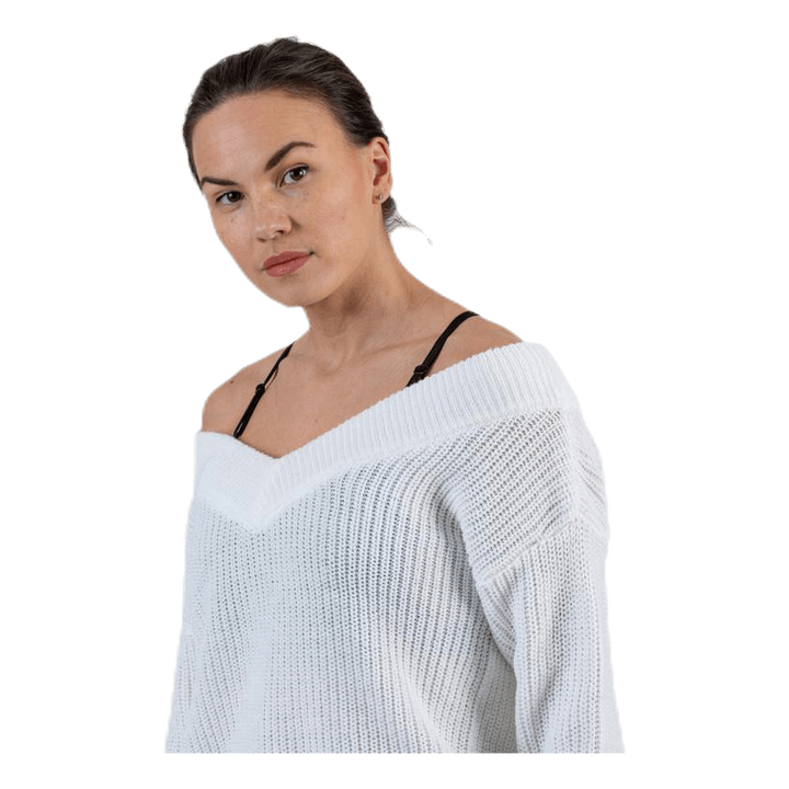 Melton Life L/S Pullover Knt White