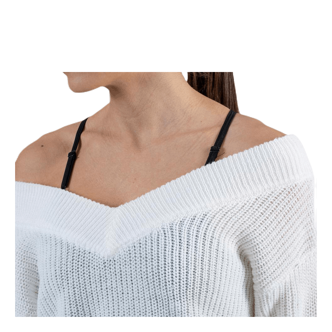 Melton Life L/S Pullover Knt White