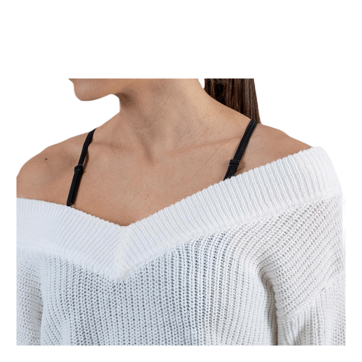 Melton Life L/S Pullover Knt White