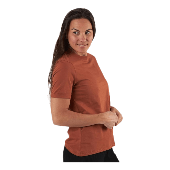 Ria Ss Fold Up Solid Tee Beige