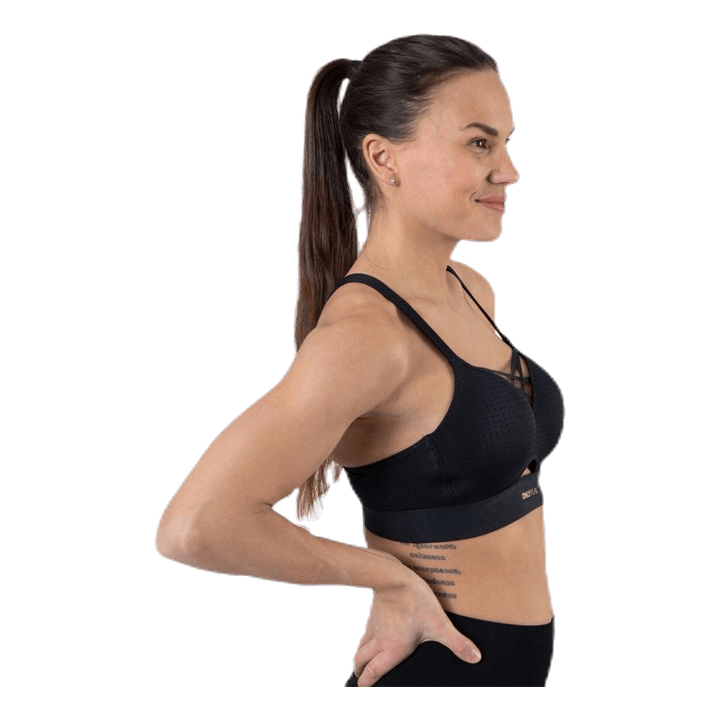 Jayda Metallic Sports Bra Black