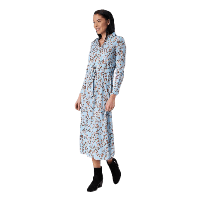 Alma Poly L/S Shirt Dress Aop Blue