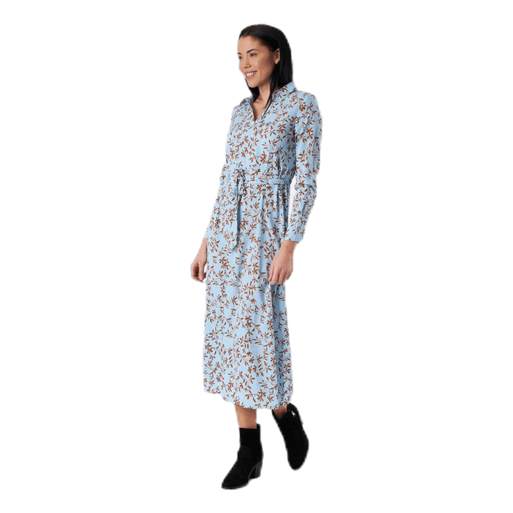 Alma Poly L/S Shirt Dress Aop Blue