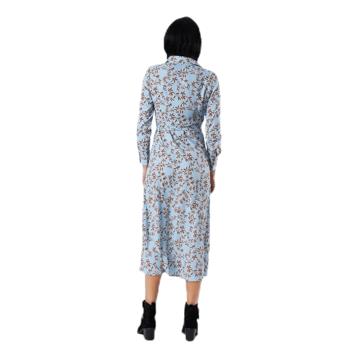 Alma Poly L/S Shirt Dress Aop Blue