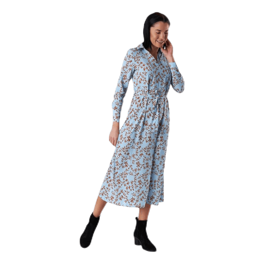 Alma Poly L/S Shirt Dress Aop Blue