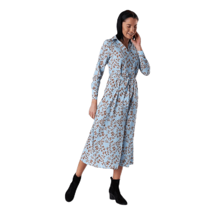 Alma Poly L/S Shirt Dress Aop Blue