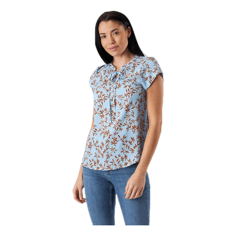 Alma Poly S/S Top Aop Blue