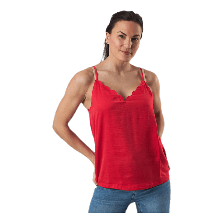 Debbie Singlet Wvn Red