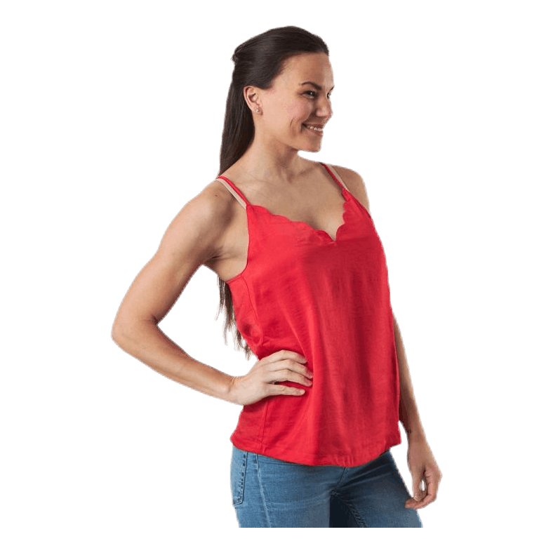 Debbie Singlet Wvn Red