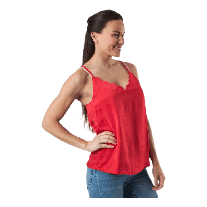 Debbie Singlet Wvn Red
